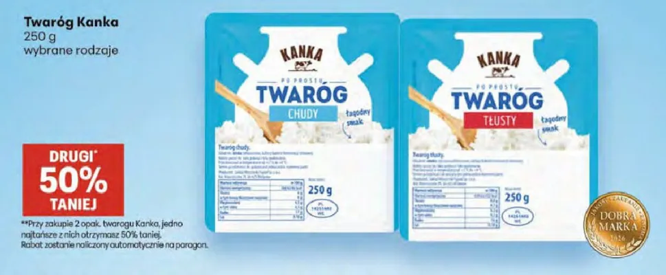 Twaróg tłusty Kanka promocja w Delikatesy Centrum
