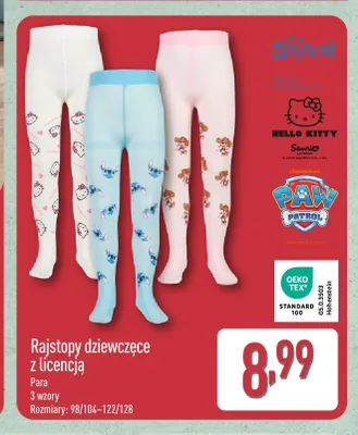 Rajstopy dziewczęce z licencją promocja w Aldi