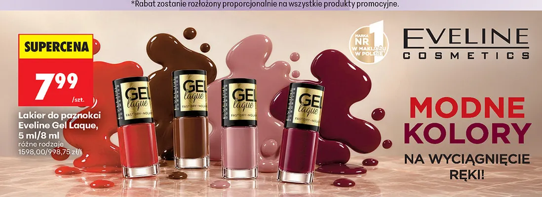 Lakier do paznokci Eveline Gel Laque promocja w Biedronka