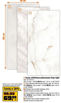 Gresy szkliwione Morada pearl carving, wym. 60 x 120 cm cena za opak. promocja w OBI