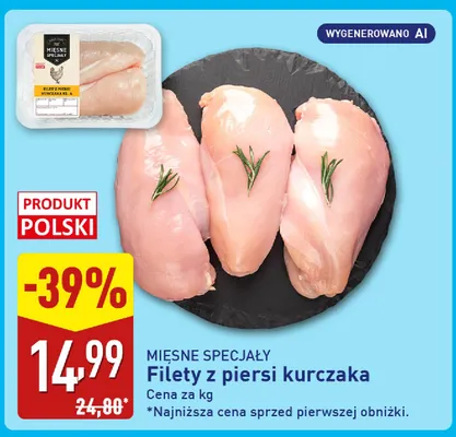 Filety z piersi kurczaka Mięsne Specjały promocja w Aldi