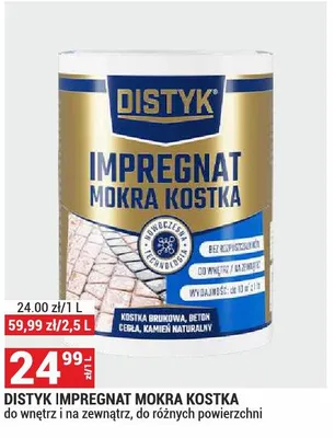 Distyk Impregnat Mokra Kostka do wnętrz i na zewnątrz do różnych powierzchni promocja w Merkury Market