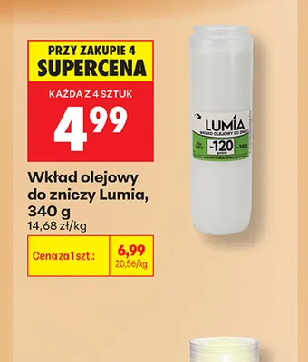 Wkład olejowy do zniczy Lumia promocja w Biedronka