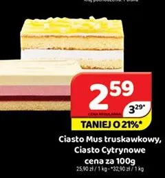 Ciasto Mus truskawkowy promocja w Delfin