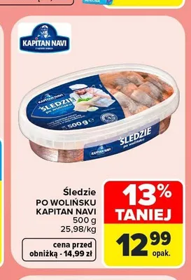Śledzie po wolińsku Kapitan Navi promocja w Carrefour Market