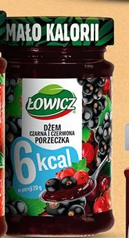 Dżem czarna i czerwona porzeczka Łowicz Mało Kalorii promocja w Biedronka