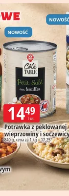 Potrawka z peklowanej wieprzowiny i soczewicy Côté Table promocja w Leclerc