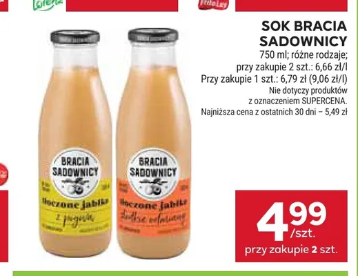 Sok Bracia Sadownicy promocja w Stokrotka