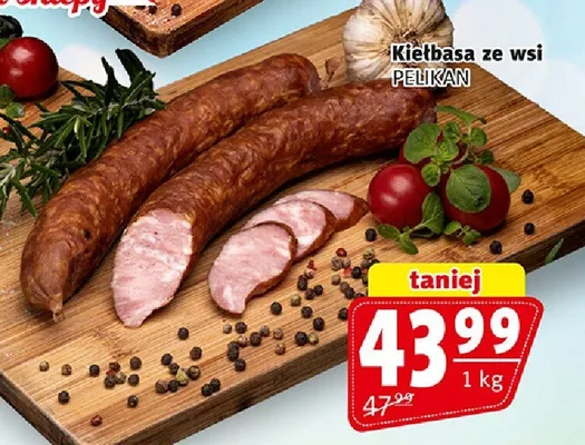 Kiełbasa ze wsi PELIKAN promocja w Prim Market