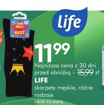 Skarpety męskie Life promocja w Super-Pharm