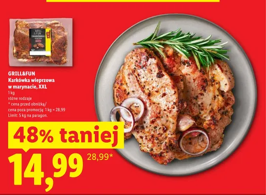 Karkówka wieprzowa w marynacie Grill&Fun XXL promocja w Lidl