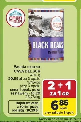 Fasola czarna Casa Del Sur promocja w Carrefour
