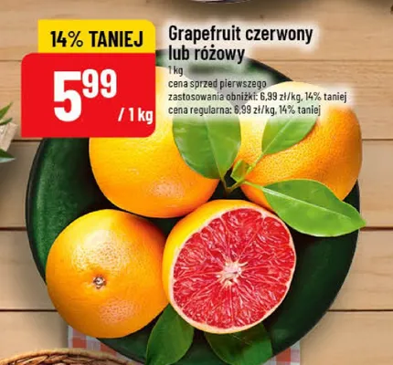 Grapefruit czerwony lub różowy promocja w POLOmarket