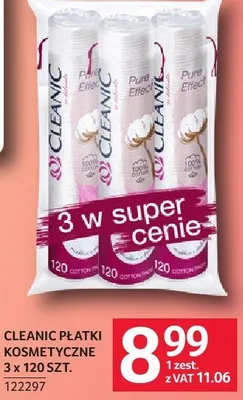 Płatki kosmetyczne Cleanic 3 x 120 szt. promocja w Selgros