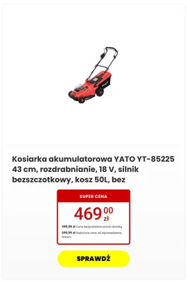 Kosiarka akumulatorowa YATO promocja w Media Expert