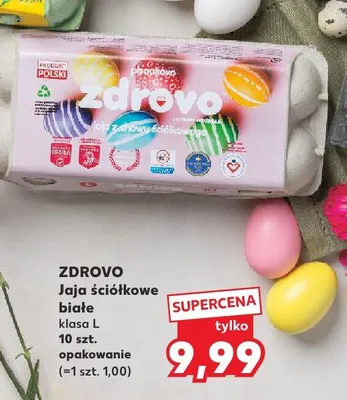 Jaja ściółkowe białe klasa L promocja w Kaufland