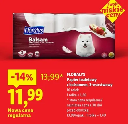Papier toaletowy z balsamem balsam 3-warstwowy promocja w Lidl