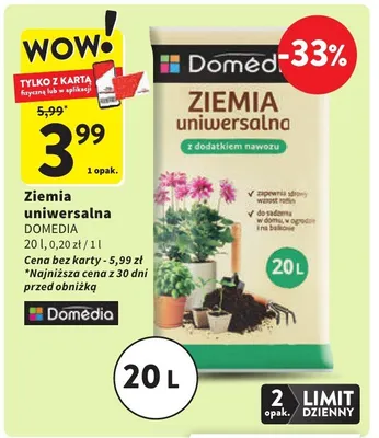 Ziemia uniwersalna z dodatkiem nawozu promocja w Intermarche