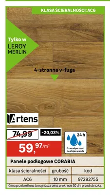 Panele podłogowe Artens Corabia promocja w Leroy Merlin