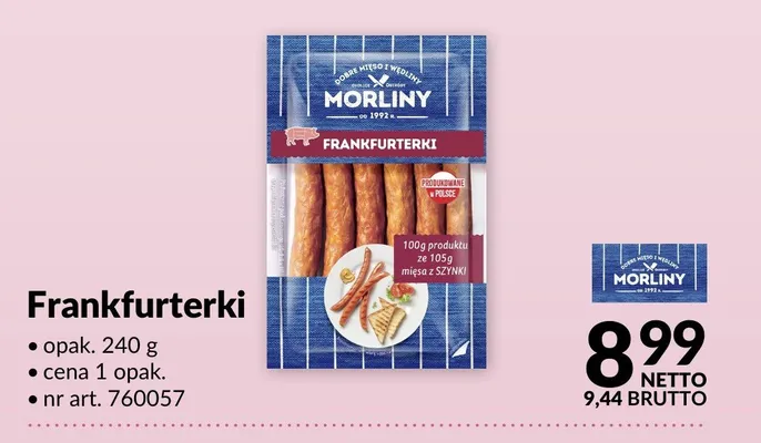 Frankfurterki Morliny opak. 240g nr art. 760057 promocja w Makro