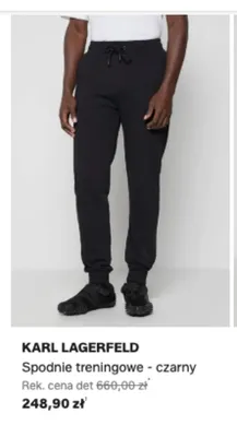 Spodnie treningowe Karl Lagerfeld czarne promocja w Lounge by Zalando