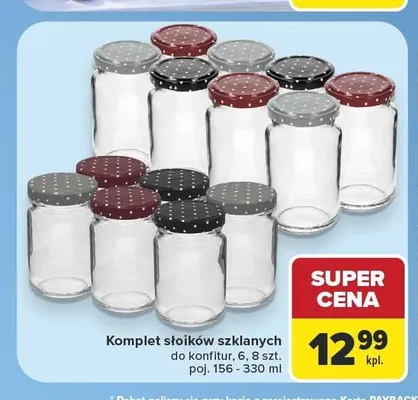 Komplet słoików szklanych do konfitur 156-330 ml promocja w Carrefour