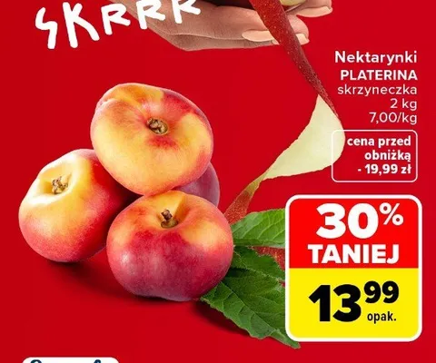 Nektarynki Platerina promocja w Carrefour