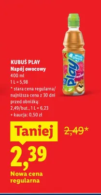Napój owocowy Kubuś Play promocja w Lidl