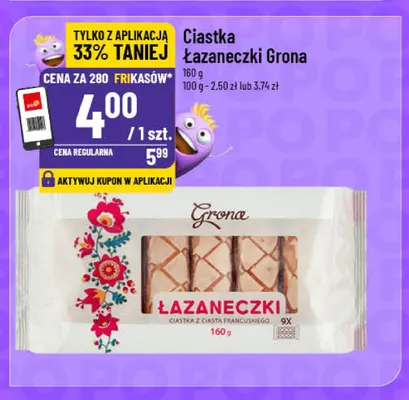 Ciastka Łazaneczki Grona promocja w POLOmarket