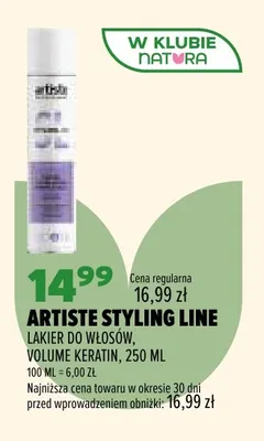 Lakier do włosów Volume Keratin Artiste Styling Line promocja w Drogerie Natura