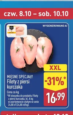 Filety z piersi kurczaka Mięsne Specjały promocja w Aldi