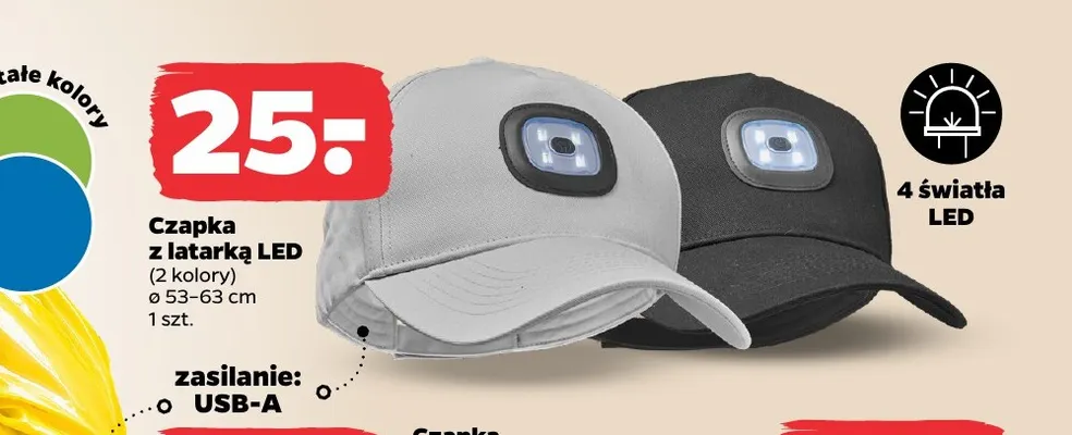 Czapka z latarką LED promocja w Netto