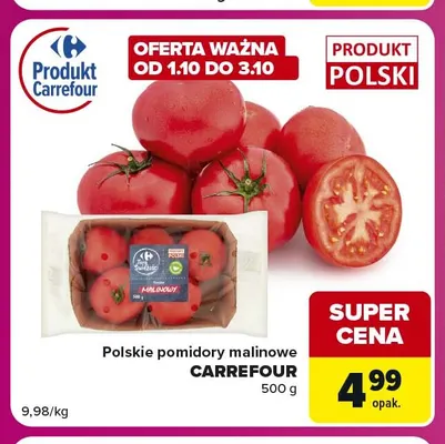 Pomidory malinowe polskie Carrefour promocja w Carrefour Express