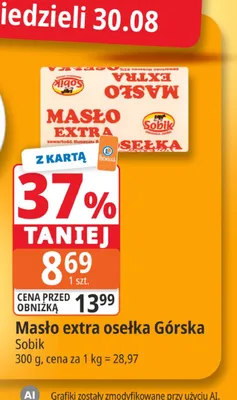 Masło extra osełka Górska Sobik promocja w Leclerc