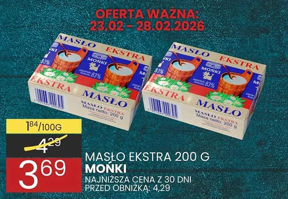 Masło ekstra 200g promocja w Wafelek