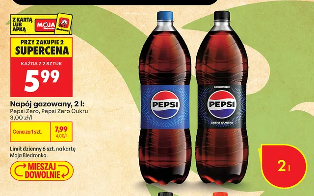 Napój gazowany Pepsi promocja w Biedronka