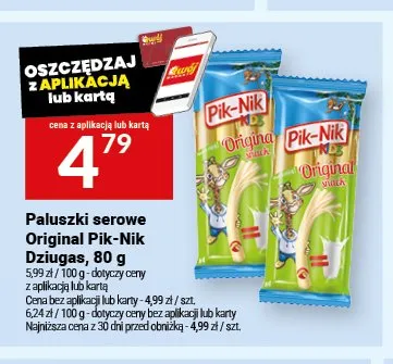 Paluszki serowe Original Pik-Nik Dziugas 80g promocja w Twój Market