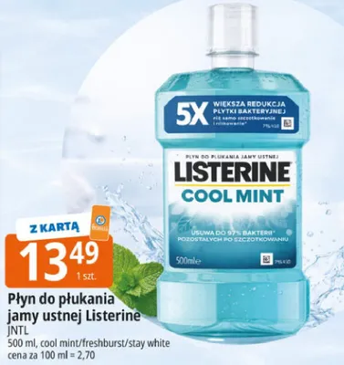 Płyn do płukania jamy ustnej Listerine Cool Mint promocja w Leclerc