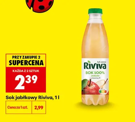 Sok jabłkowy Riviva promocja w Biedronka