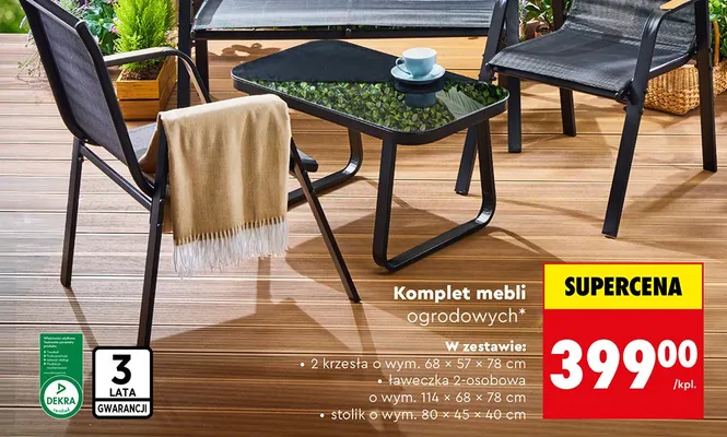 Komplet mebli ogrodowych promocja w Biedronka