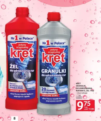 Granulki do udrożniania rur Kret promocja w Selgros