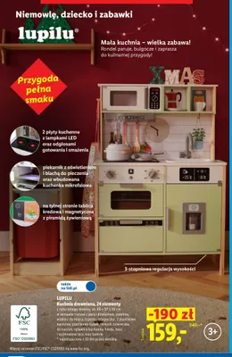 Kuchnia drewniana 24 elementy Lupilu promocja w Lidl