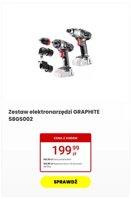 Zestaw elektronarzędzi GRAPHITE promocja w Media Expert