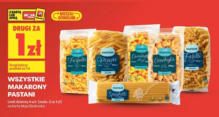 Makaron Pastani Cavatappi promocja w Biedronka