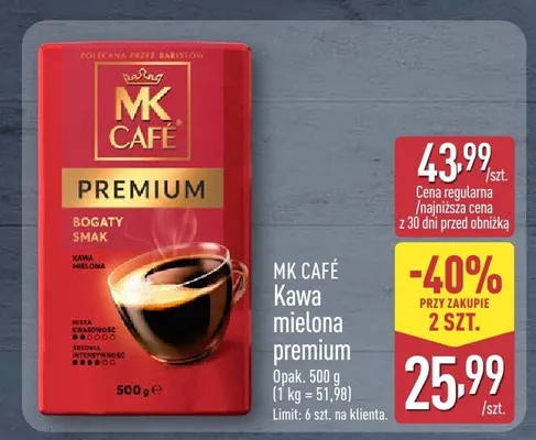 Kawa mielona MK Café Premium promocja w Aldi