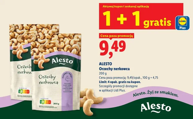Orzechy nerkowca Alesto promocja w Lidl