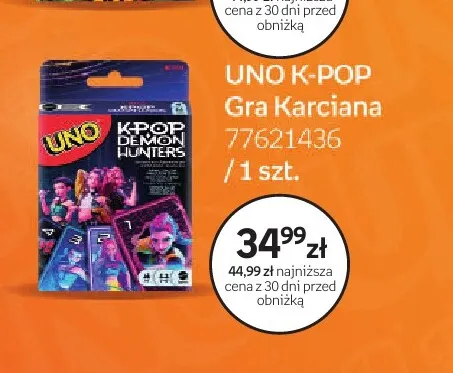 Gra karciana UNO K-Pop promocja w Empik