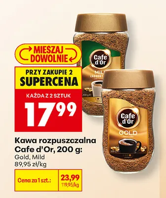 Kawa rozpuszczalna Cafe d'Or Gold promocja w Biedronka