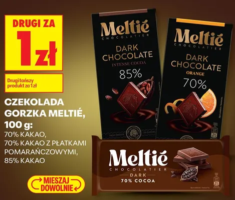 Czekolada gorzka Meltié 70% kakao promocja w Biedronka
