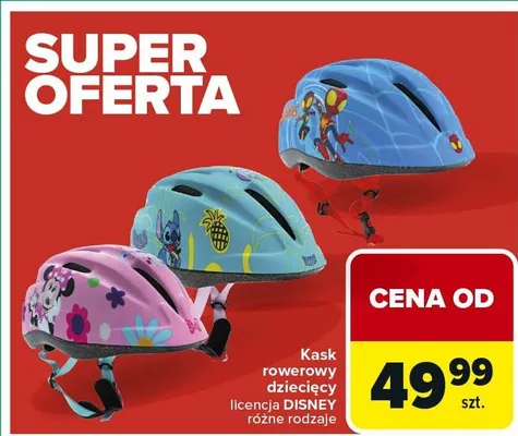 Kask rowerowy dziecięcy licencja Disney różne rodzaje promocja w Carrefour